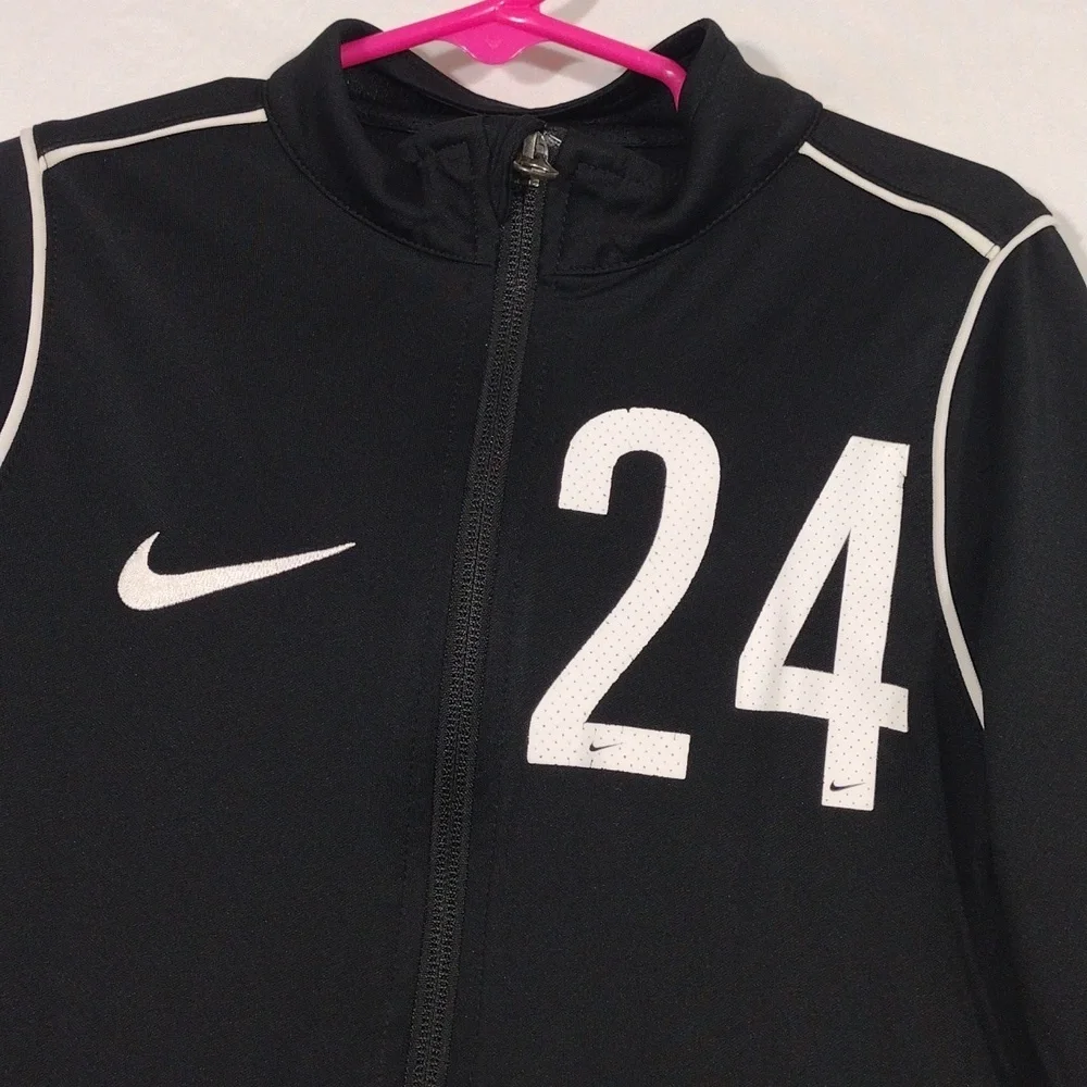 Nike Black Full Zip Track Jacket Campton United SC # 24 size boys Small - Picture 3 of 10